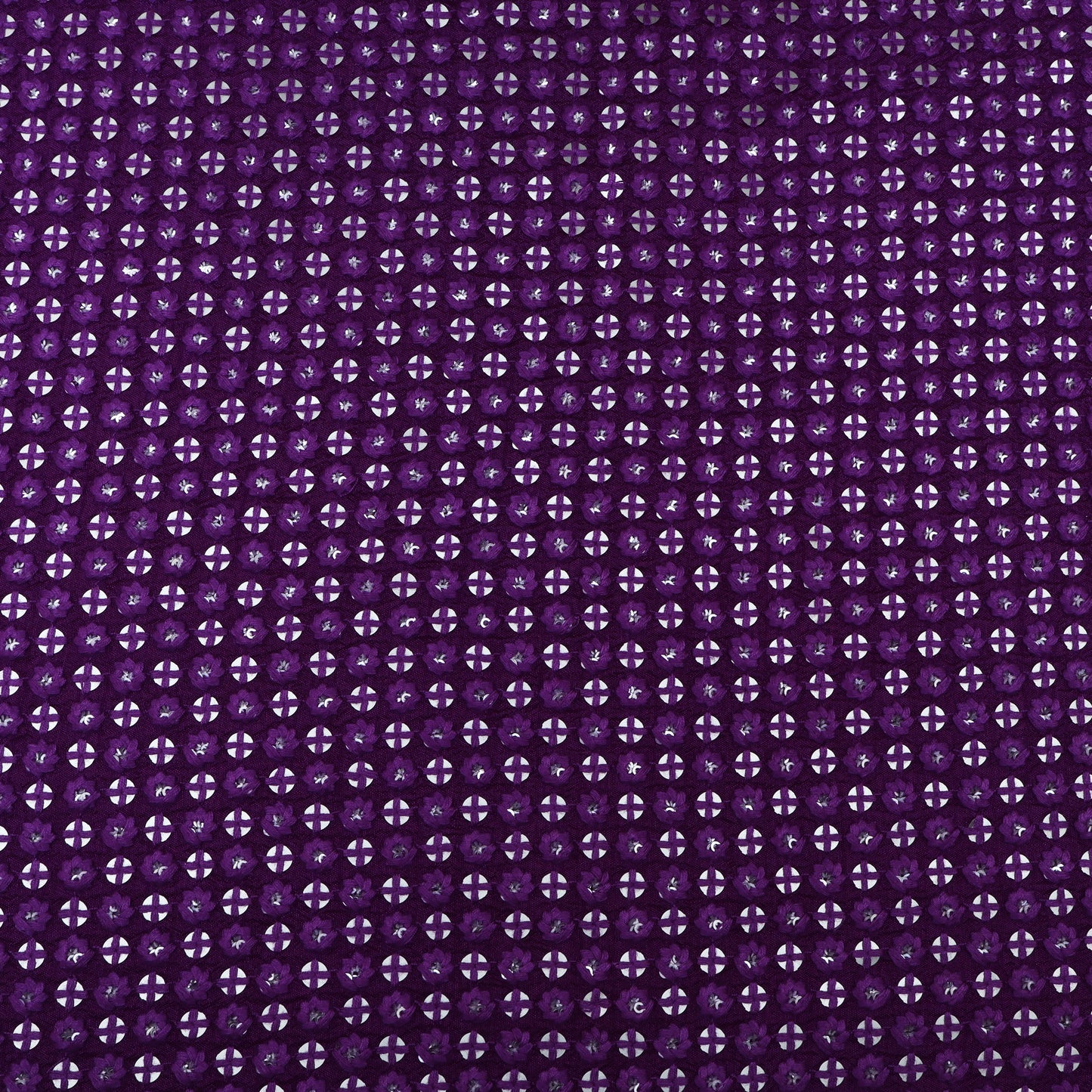 Purple Color Slub Silk Embroidery Fabric