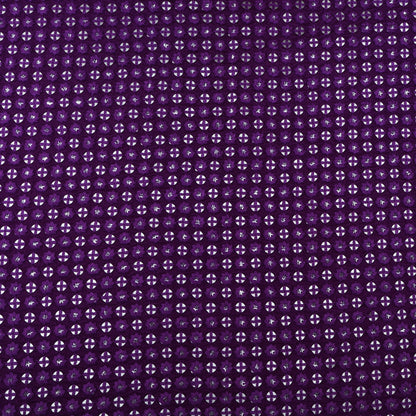 Purple Color Slub Silk Embroidery Fabric