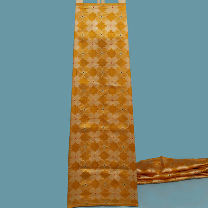 Mustard Color Katan Meena Brocade Fabric