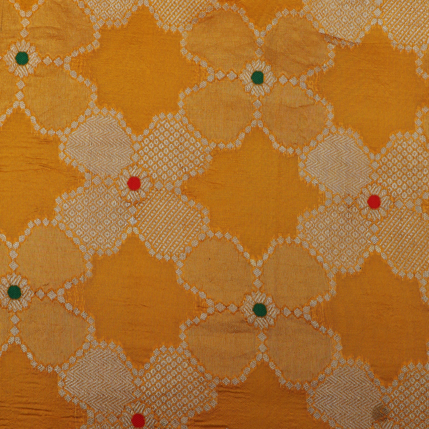 Mustard Color Katan Meena Brocade Fabric