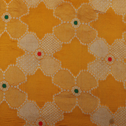 Mustard Color Katan Meena Brocade Fabric