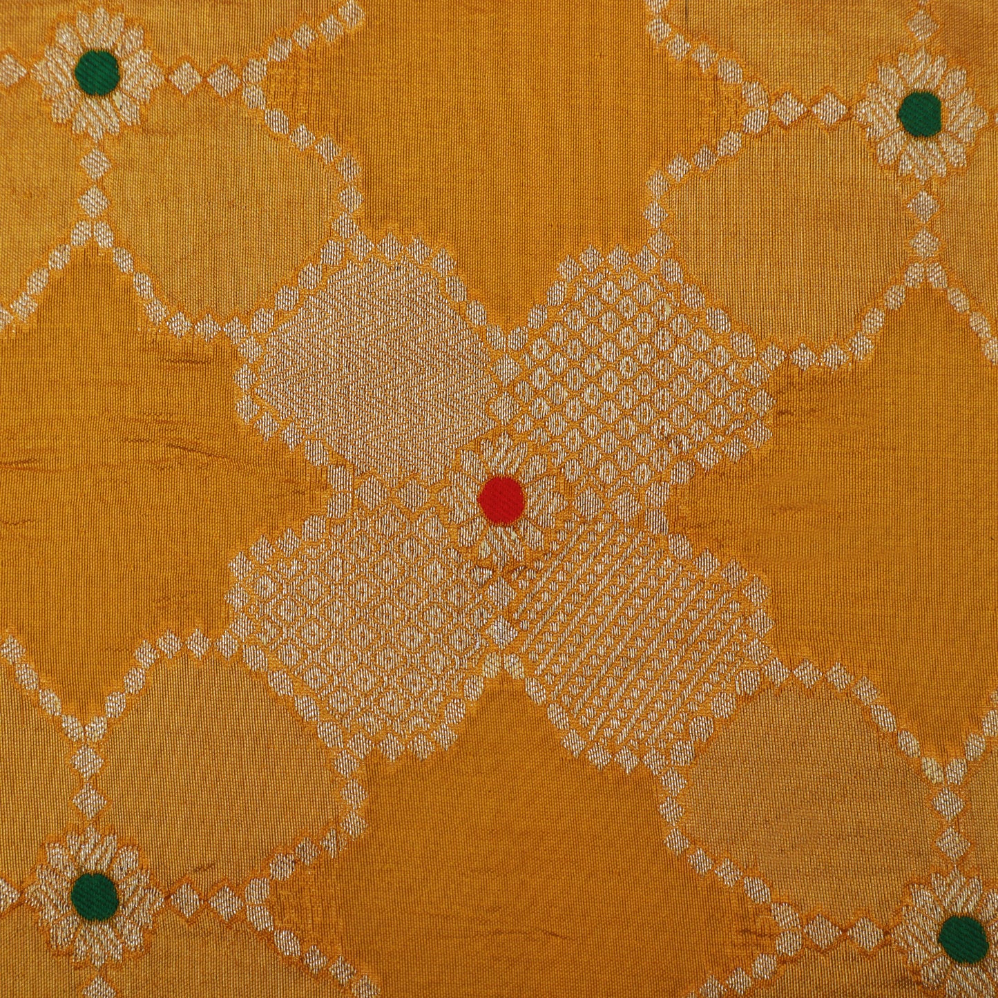 Mustard Color Katan Meena Brocade Fabric