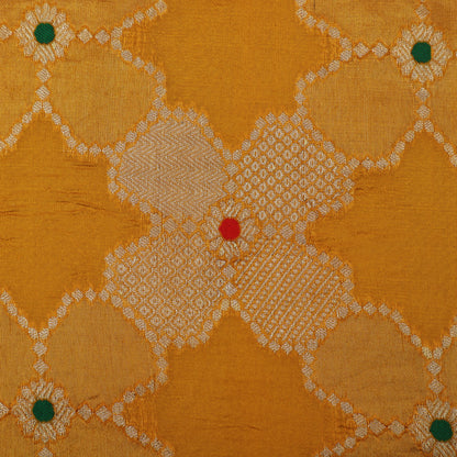 Mustard Color Katan Meena Brocade Fabric
