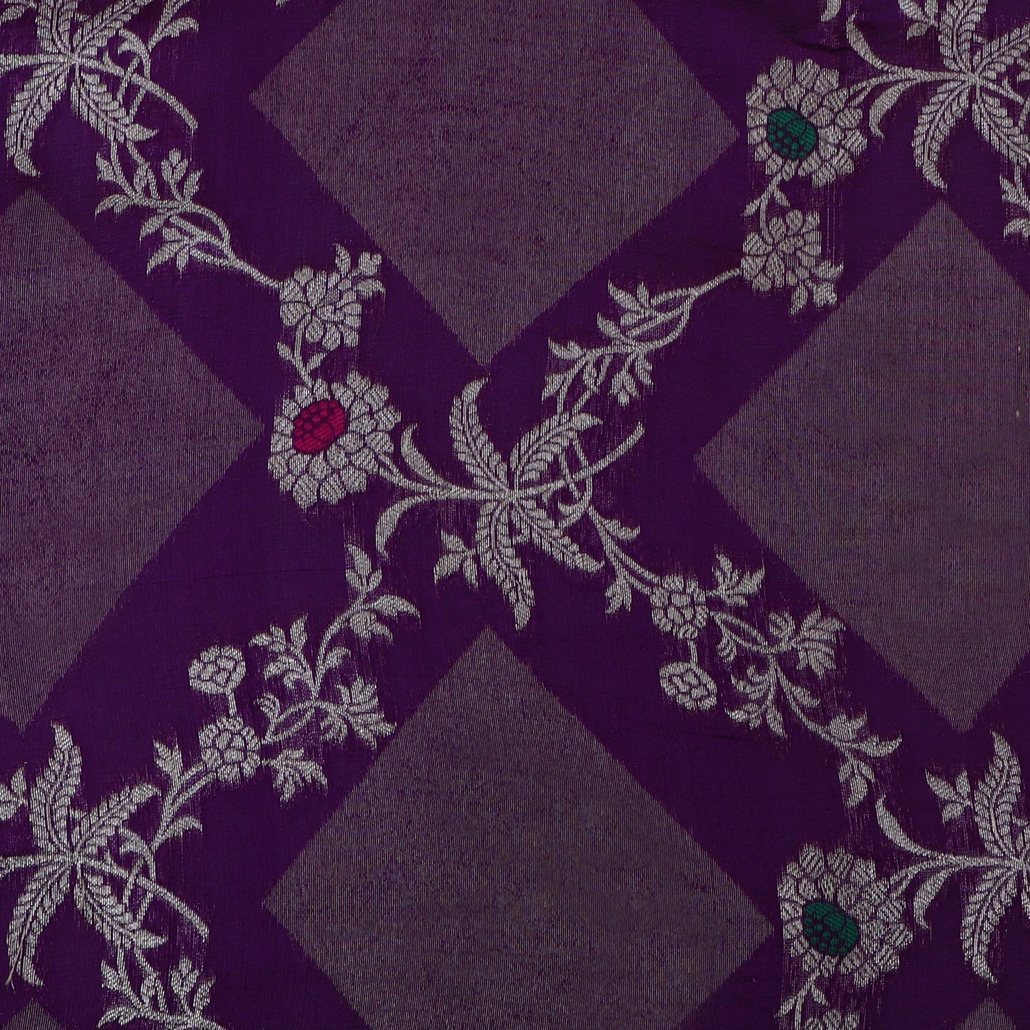 Purple Color Katan Meena Brocade Fabric