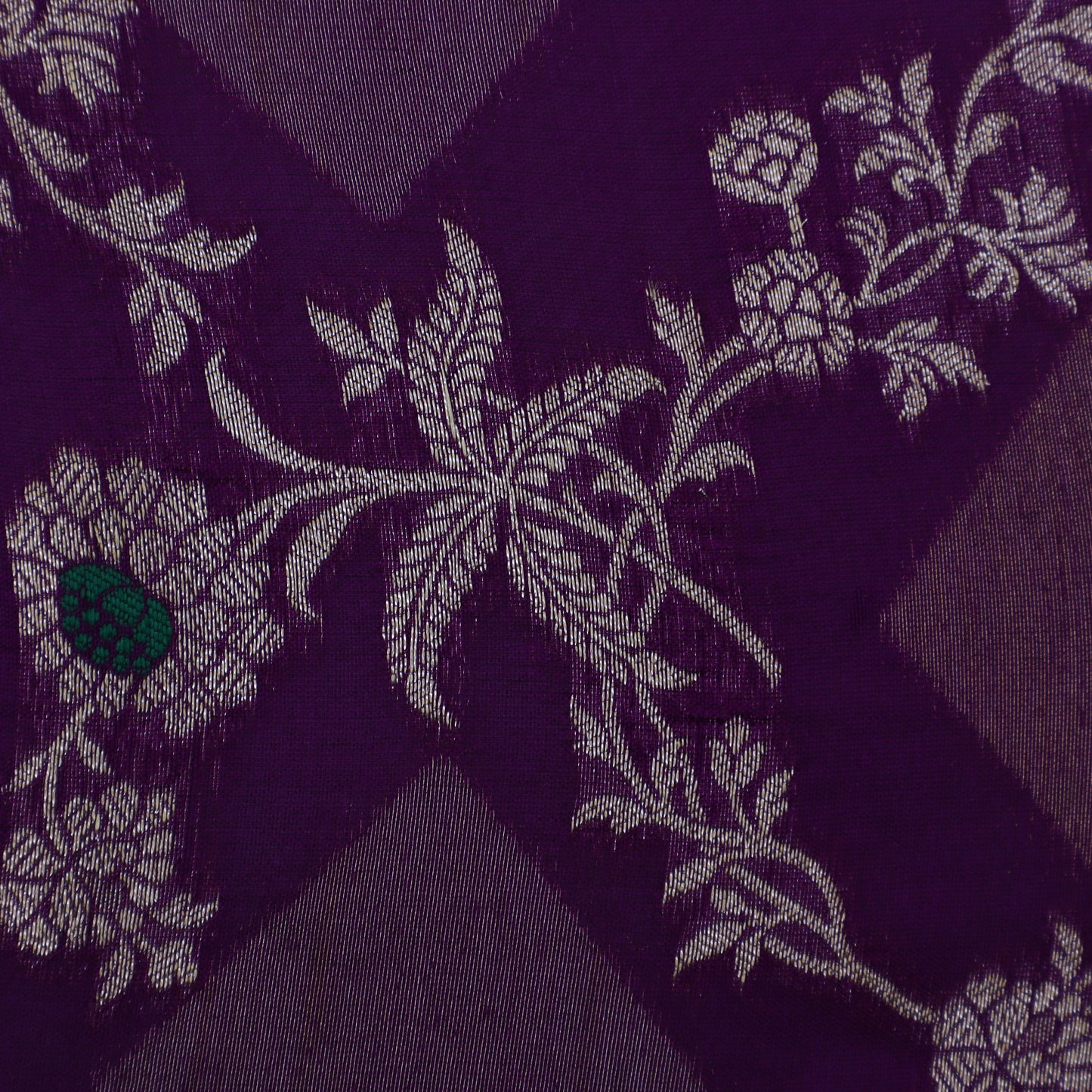 Purple Color Katan Meena Brocade Fabric