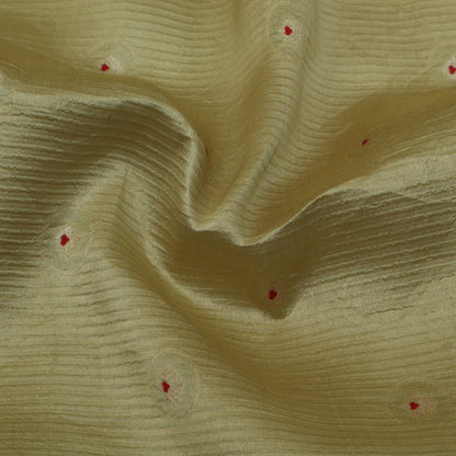 Cream Color Katan Meena Brocade Fabric
