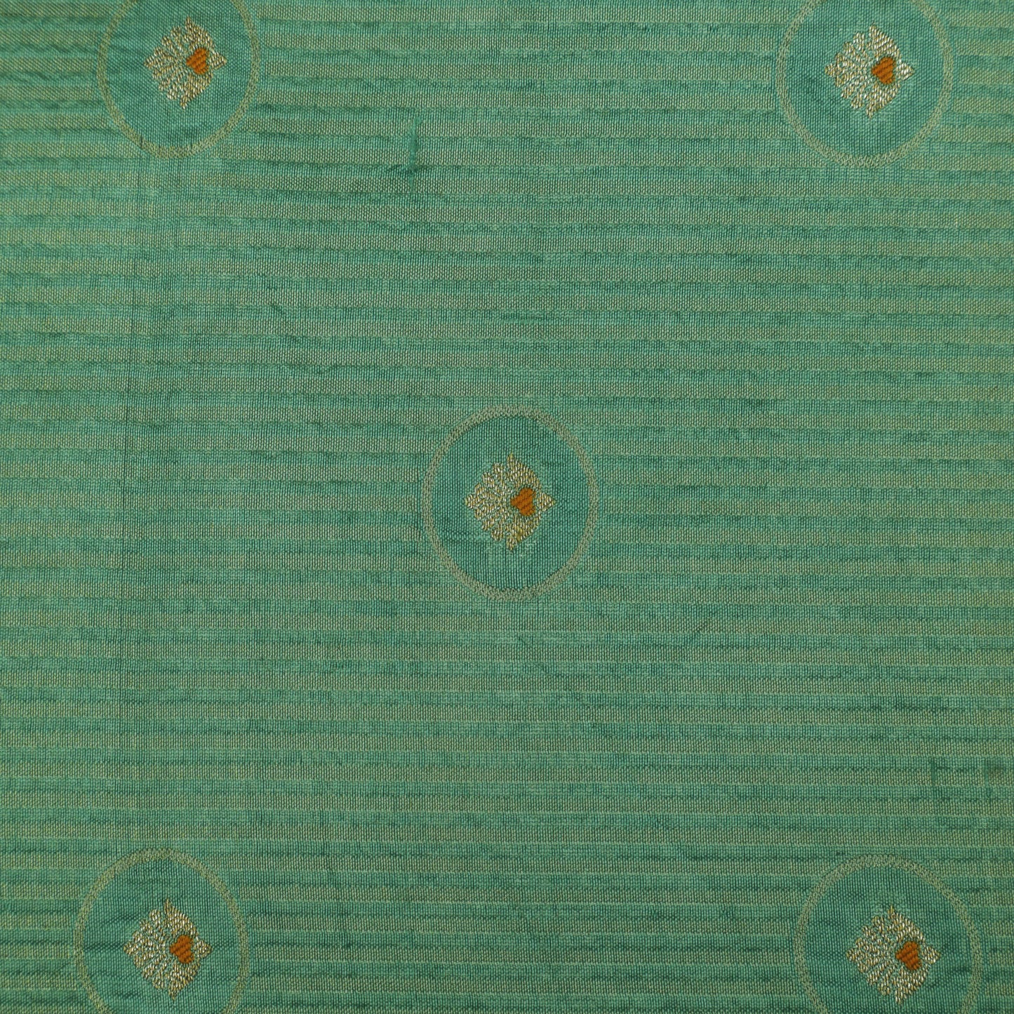 Sea Green Color Katan Meena Brocade Fabric