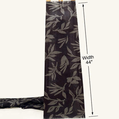 Black Color Dupion Print Fabric
