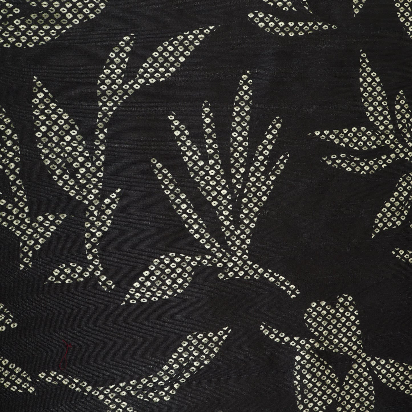 Black Color Dupion Print Fabric
