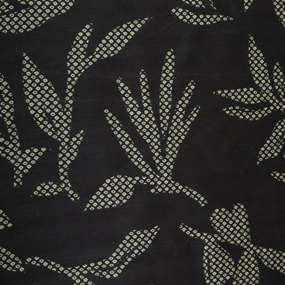 Black Color Dupion Print Fabric