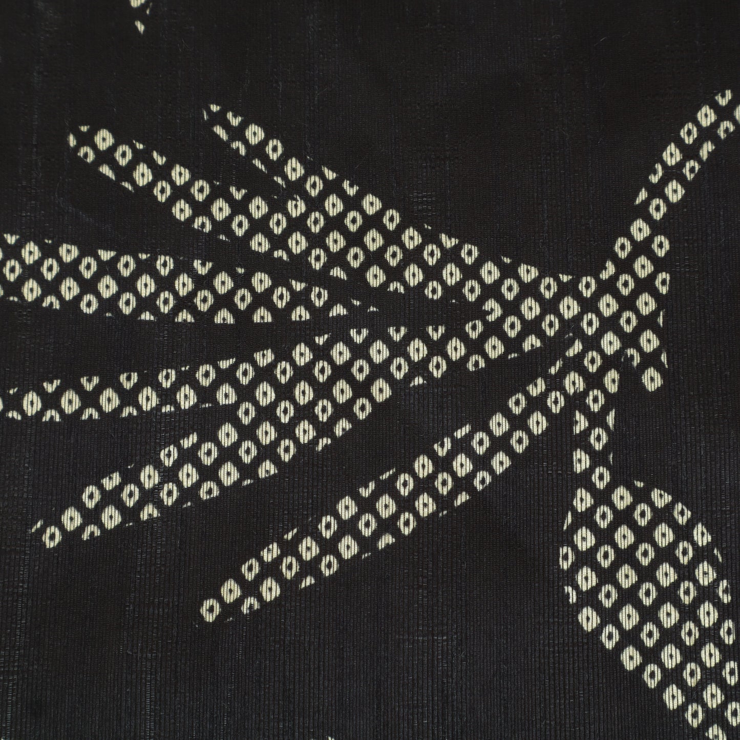 Black Color Dupion Print Fabric