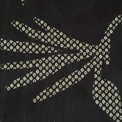 Black Color Dupion Print Fabric