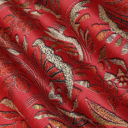Rusty Color Dupion Print Fabric
