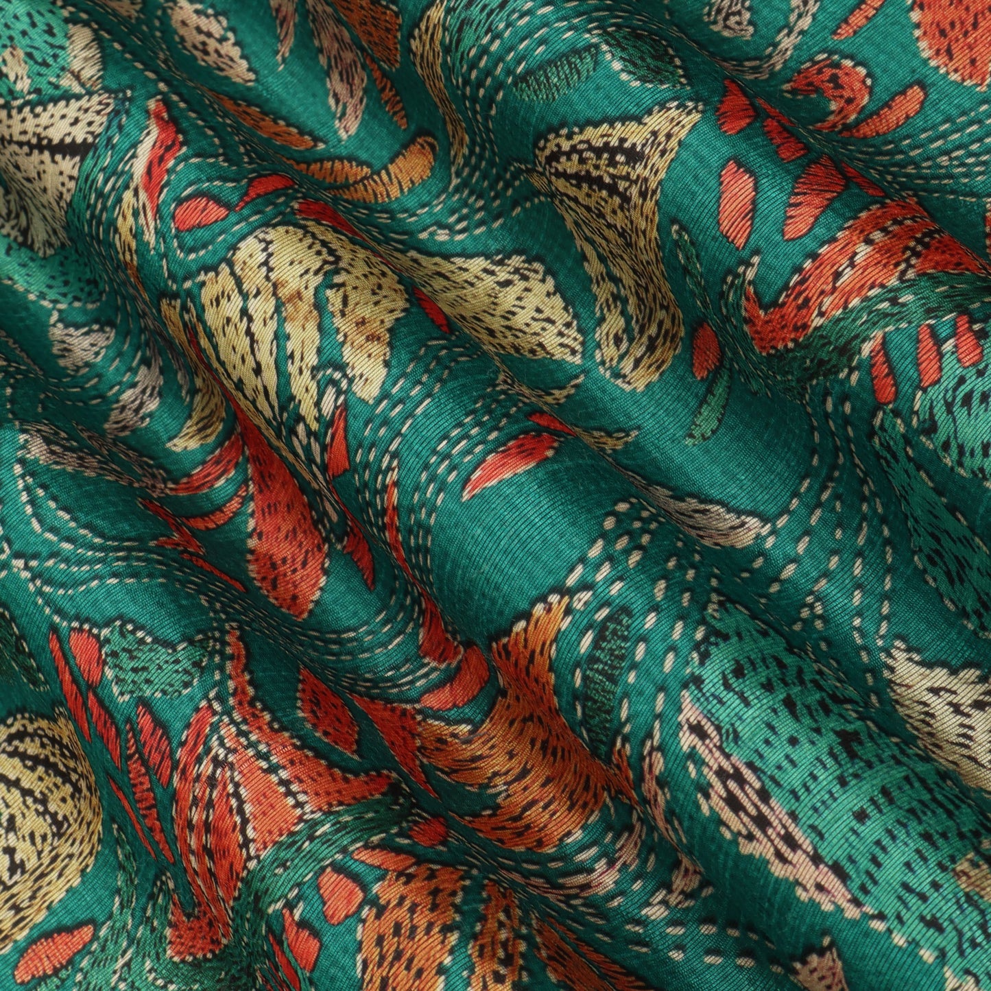 Floral Design Dupion Print Fabric