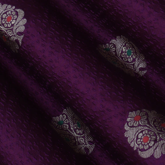 Purple Color Katan Meena Brocade Fabric