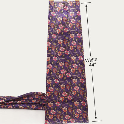 Purple Color Dupion Print Fabric