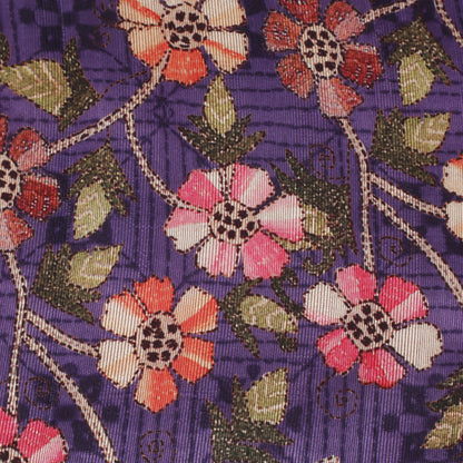 Purple Color Dupion Print Fabric
