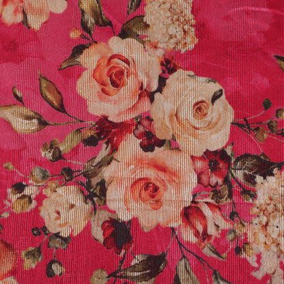 Pink Color Dupion Print Fabric