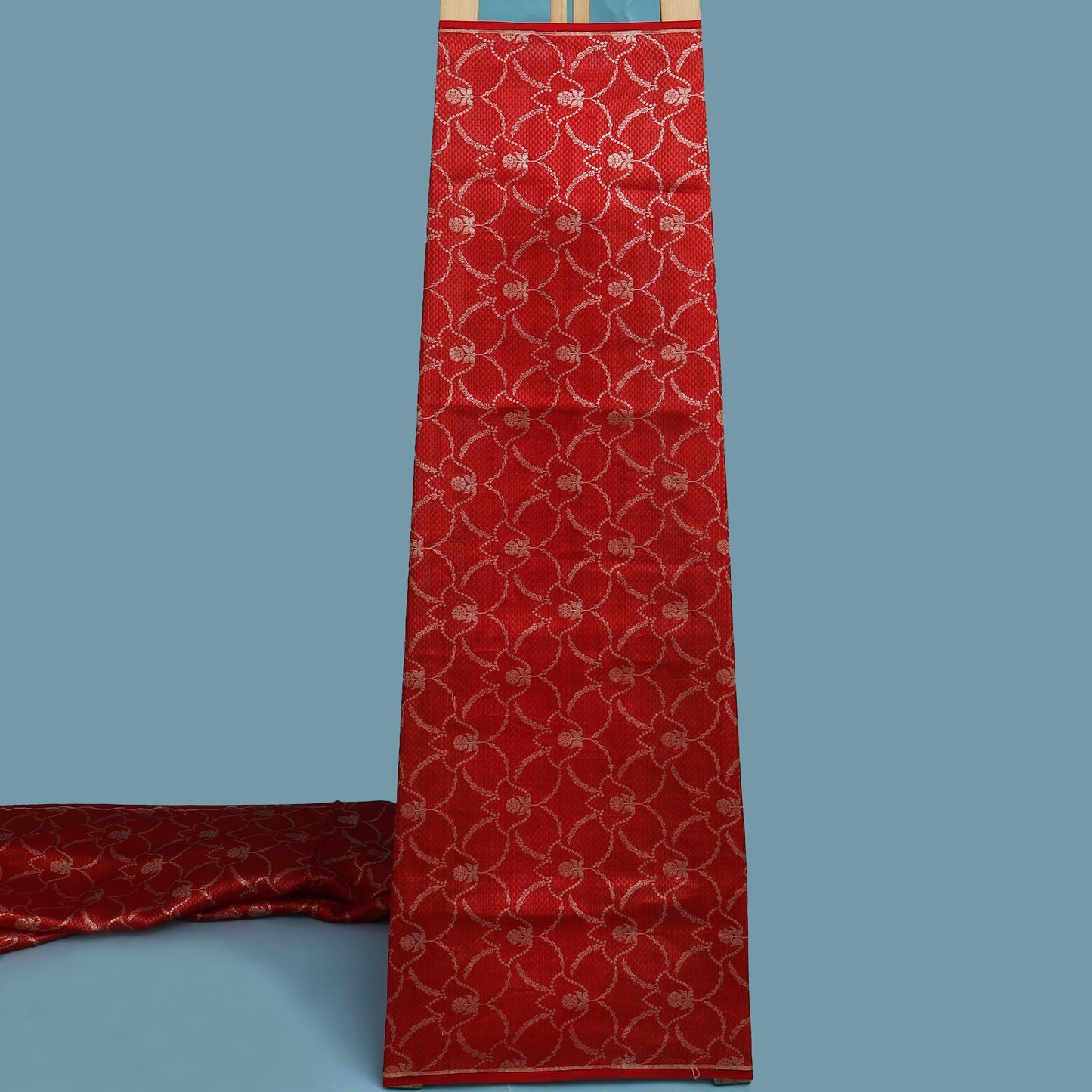 Red Color Katan Brocade Fabric