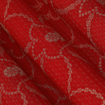 Red Color Katan Brocade Fabric