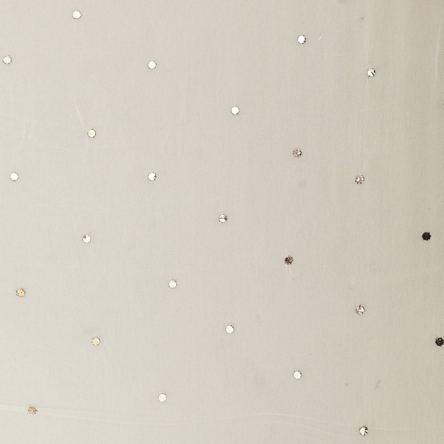 White Color Georgette Mukesh Fabric