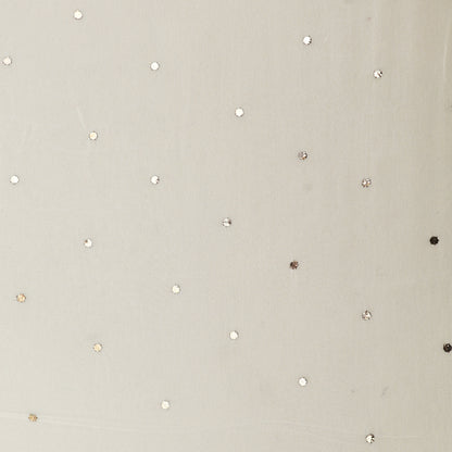 White Color Georgette Mukesh Fabric