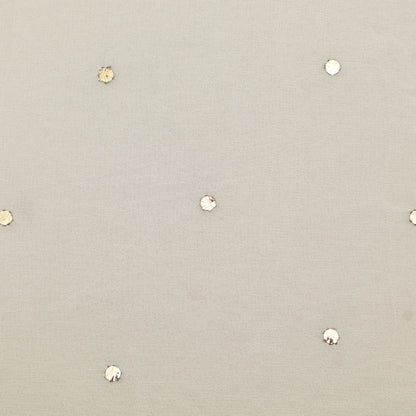 White Color Georgette Mukesh Fabric