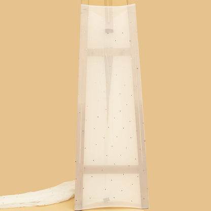 White Color Georgette Mukesh Fabric