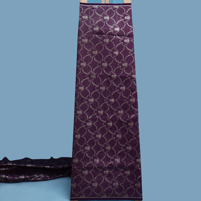 Purple Color Katan Brocade Fabric