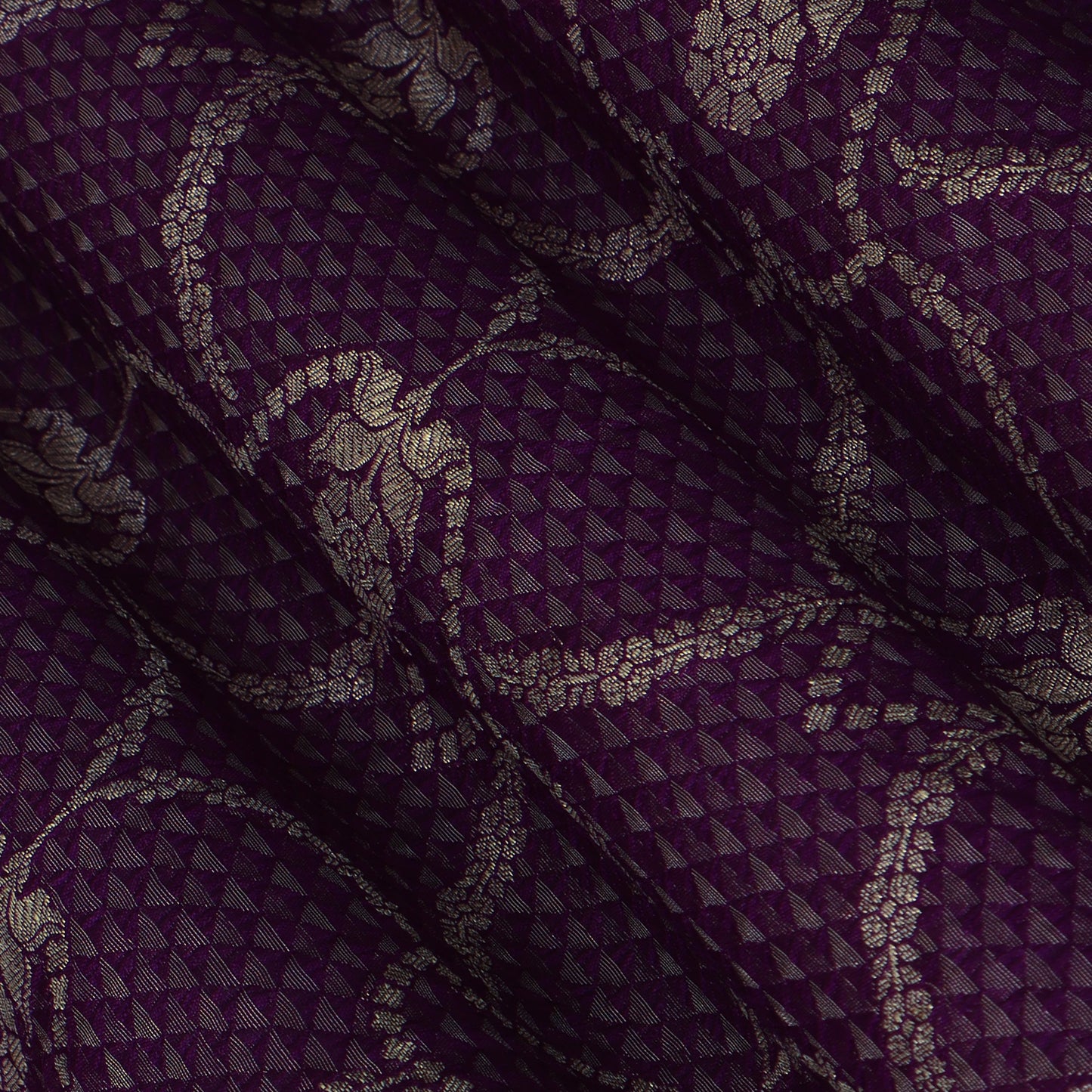 Purple Color Katan Brocade Fabric