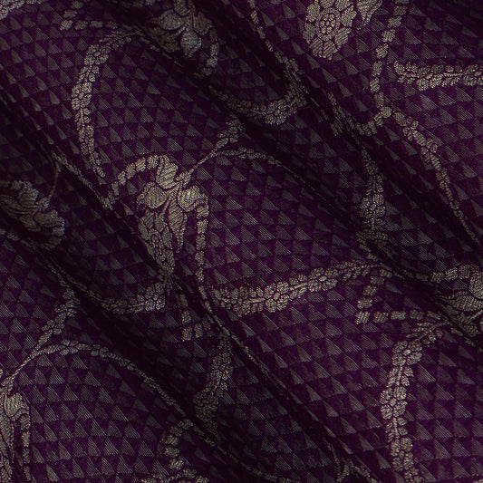 Purple Color Katan Brocade Fabric