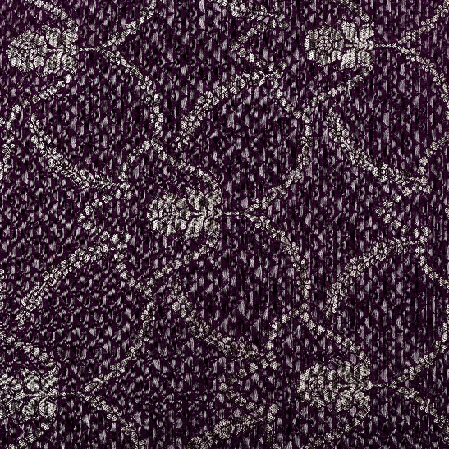 Purple Color Katan Brocade Fabric
