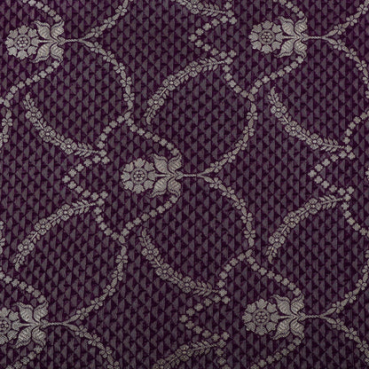 Purple Color Katan Brocade Fabric