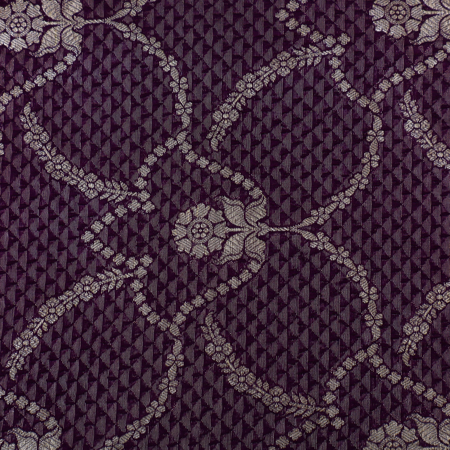 Purple Color Katan Brocade Fabric