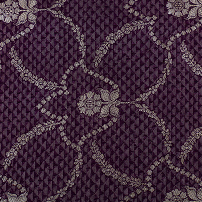 Purple Color Katan Brocade Fabric