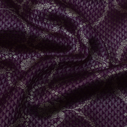 Purple Color Katan Brocade Fabric