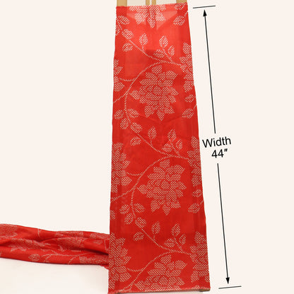 Red Color Dupion Print Fabric