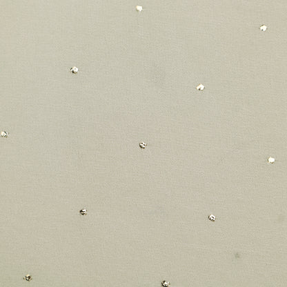 White Color Georgette Mukesh Fabric