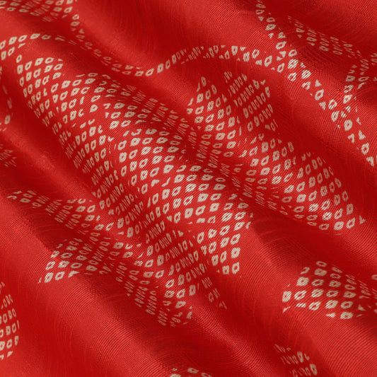 Red Color Dupion Print Fabric