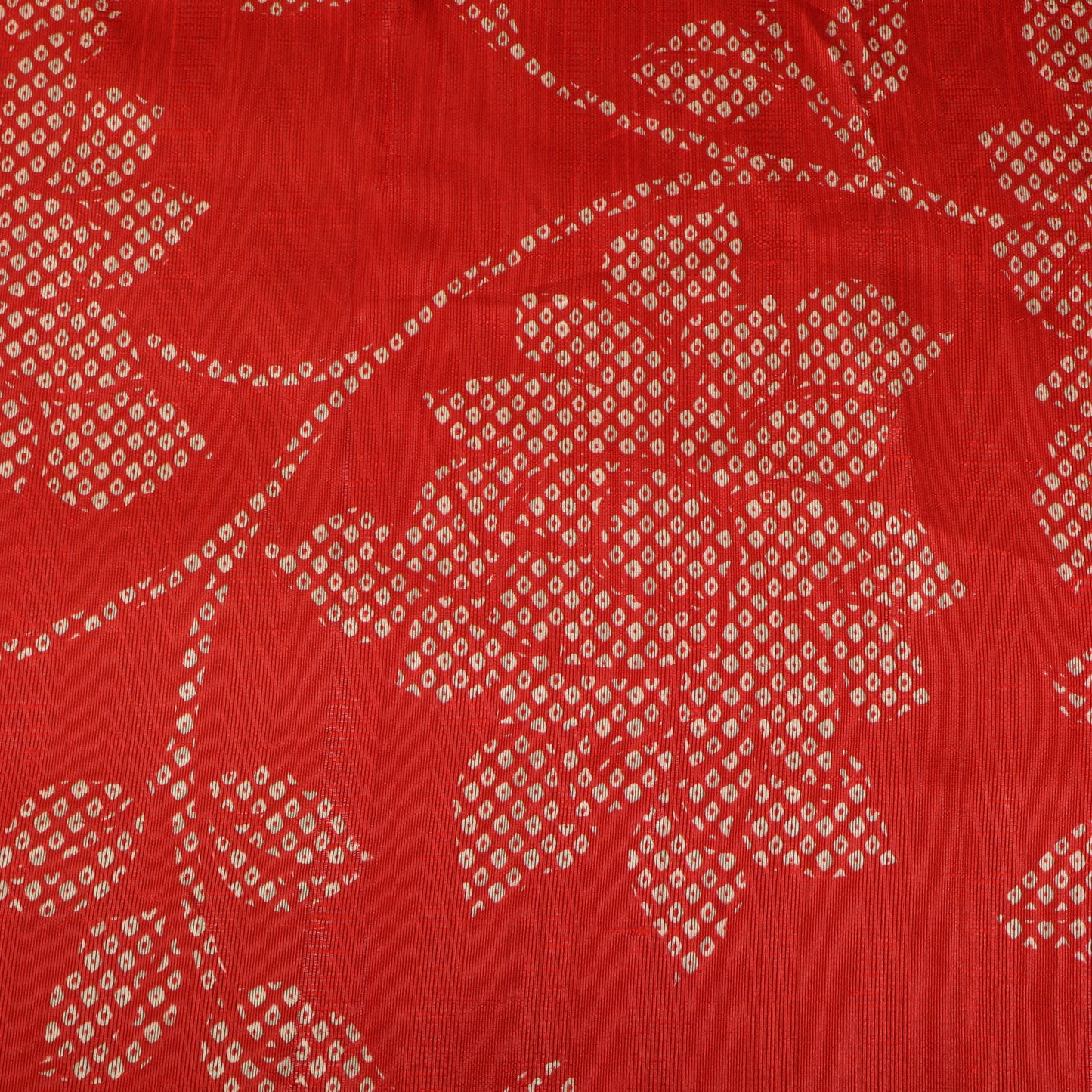 Red Color Dupion Print Fabric