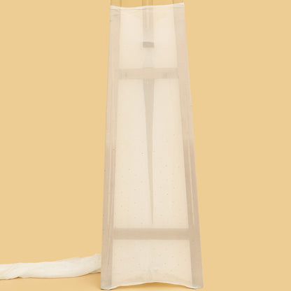 White Color Georgette Mukesh Fabric