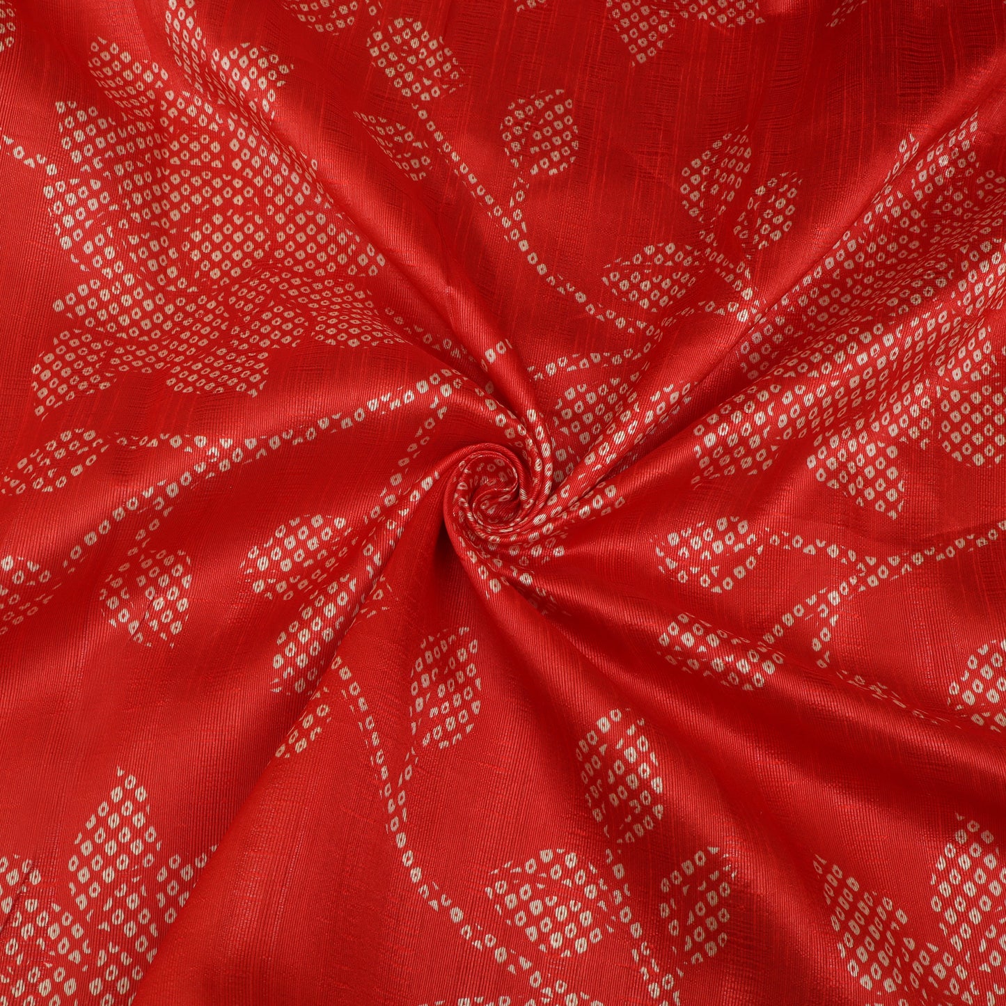 Red Color Dupion Print Fabric