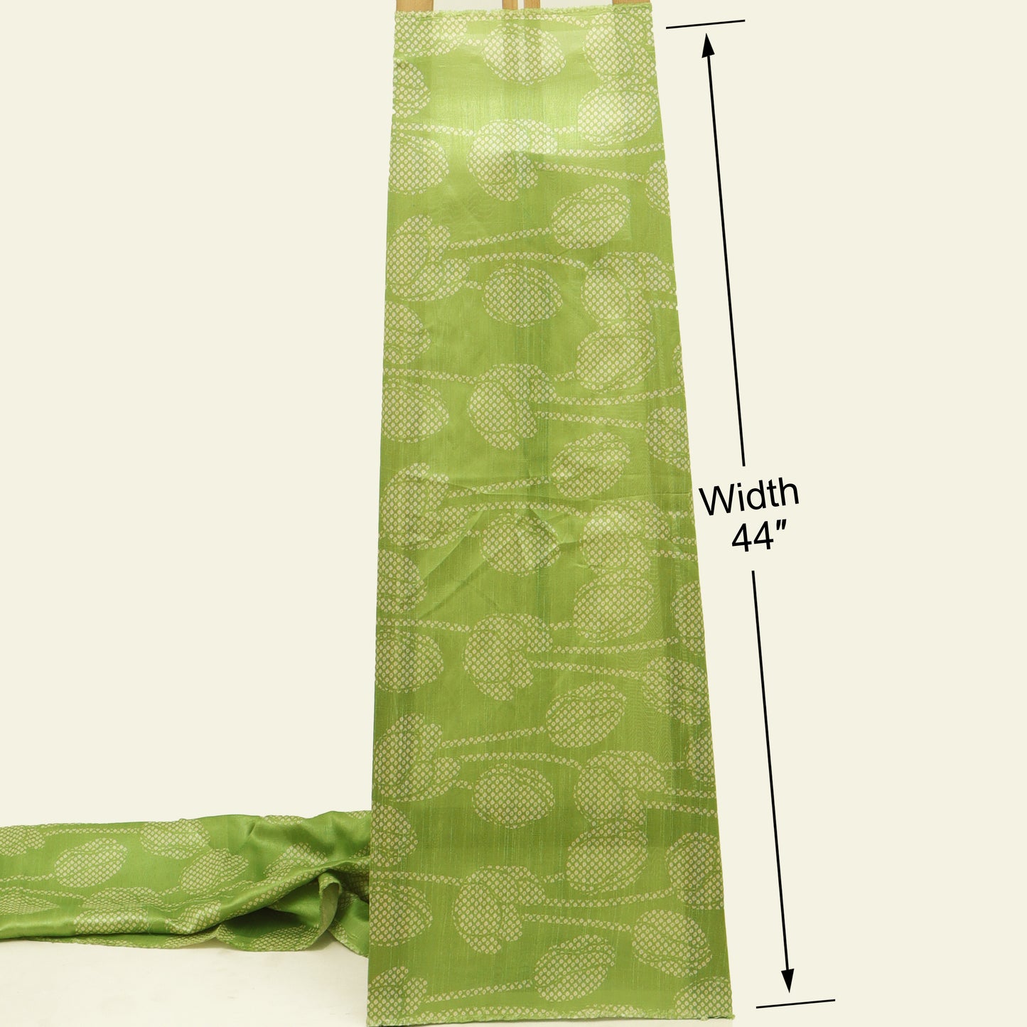 Green Color Dupion Print Fabric