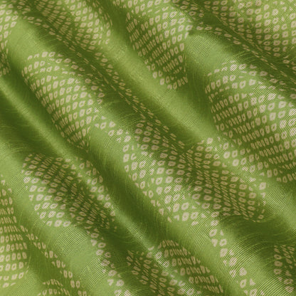 Green Color Dupion Print Fabric
