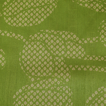 Green Color Dupion Print Fabric