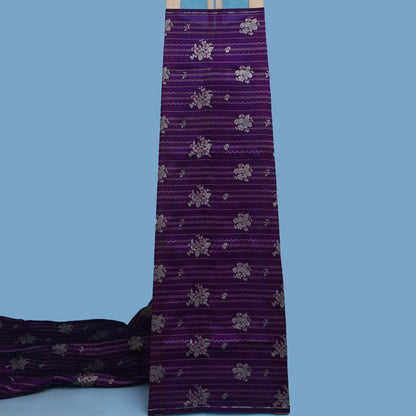 Purple Color Katan Meena Brocade Fabric