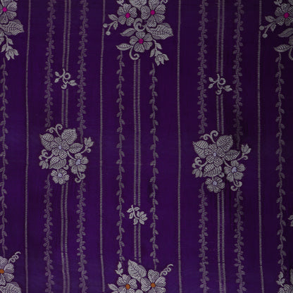 Purple Color Katan Meena Brocade Fabric