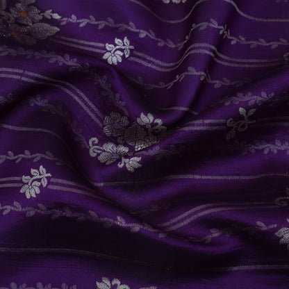 Purple Color Katan Meena Brocade Fabric