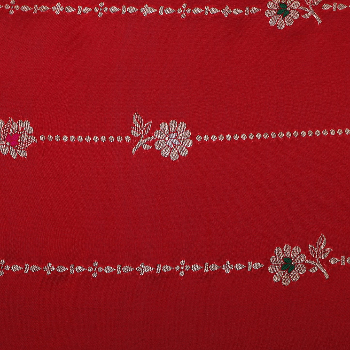 Red Color Katan Meena Brocade Fabric