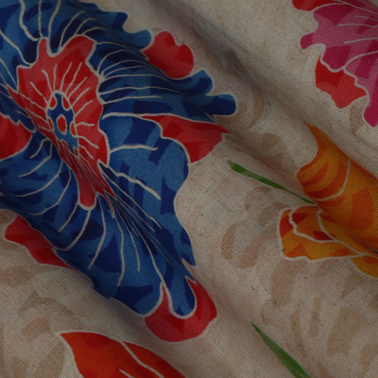 Colored Linen Print Fabric